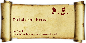 Melchior Erna névjegykártya